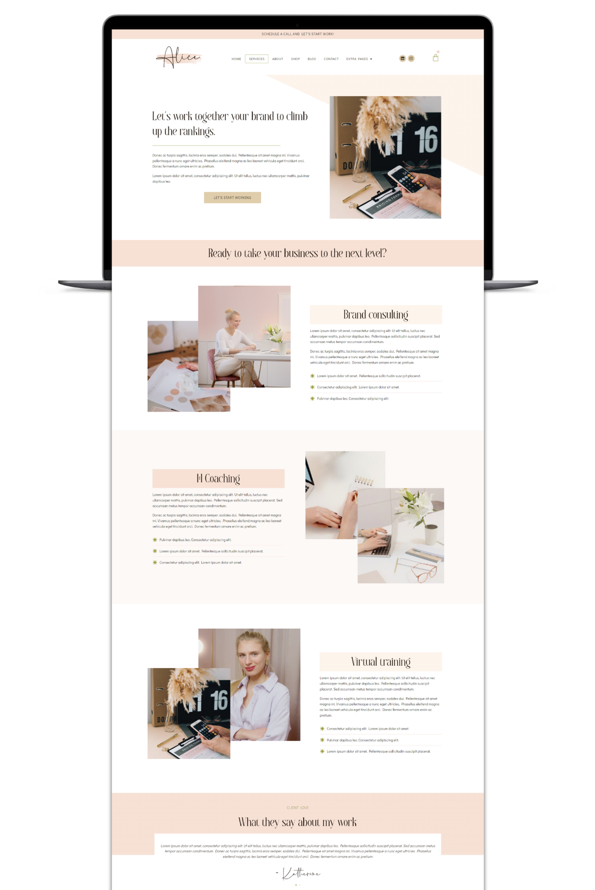 Alice wordpress and elementor template 2