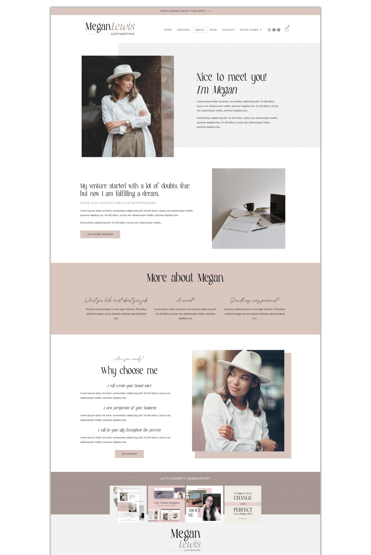 Megan feminine wordpress and elementor theme 3