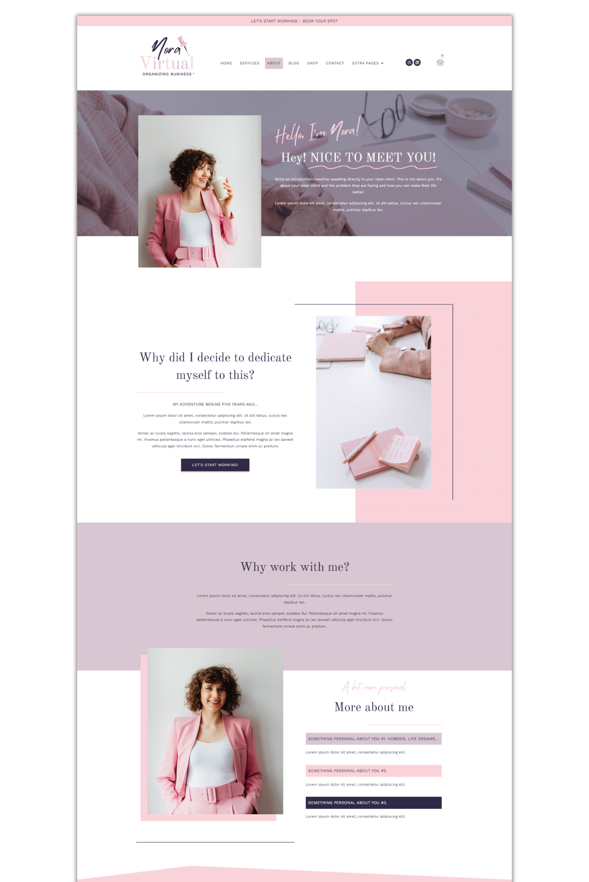 Nora feminine wordpress and elementor theme 3