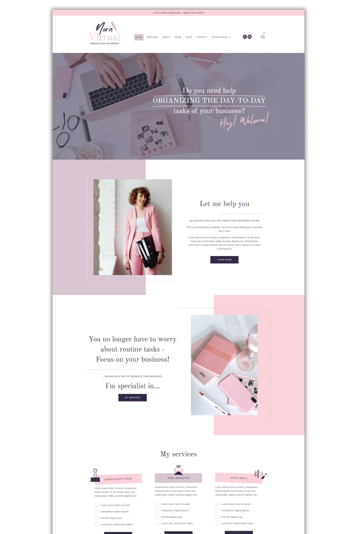 Nora feminine wordpress and elementor theme