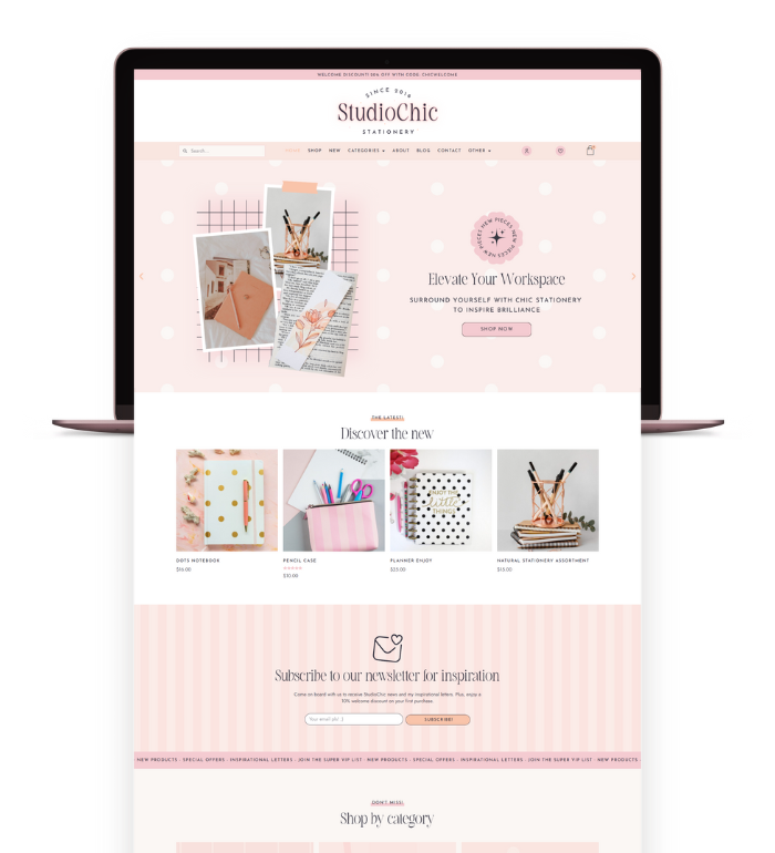 StudioChic feminine wordpress, woocommerce theme - design with cris