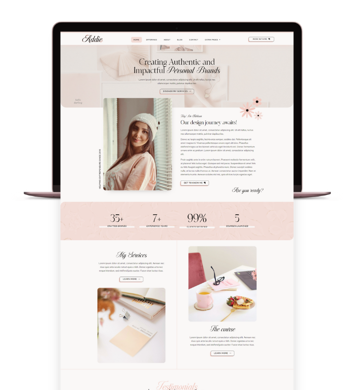 Addie wordpress elementor website template - designwithcris