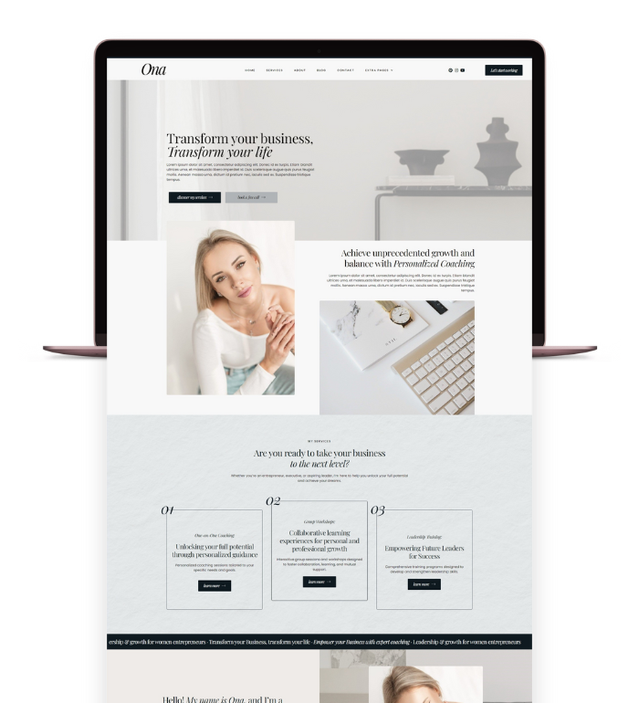 ona, feminine wordpress theme by designwithcris