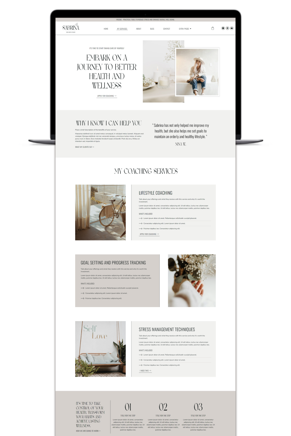 Sabrina feminine wordpress and elementor theme 2