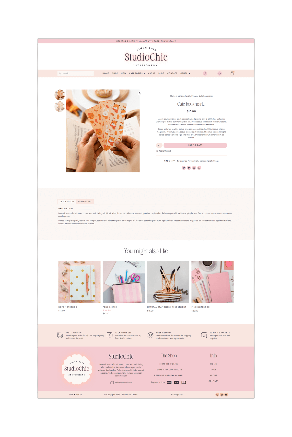 StudioChic, wordpress, woocommerce, elementor theme