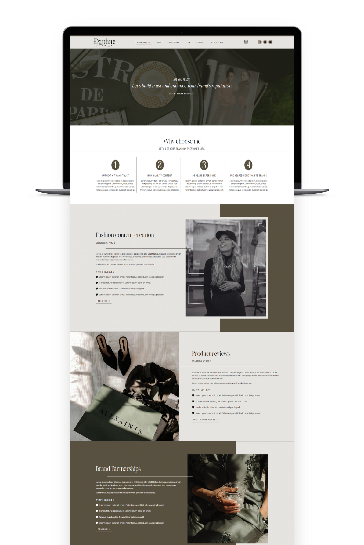 Daphne wordpress elementor theme - designwithcris 3