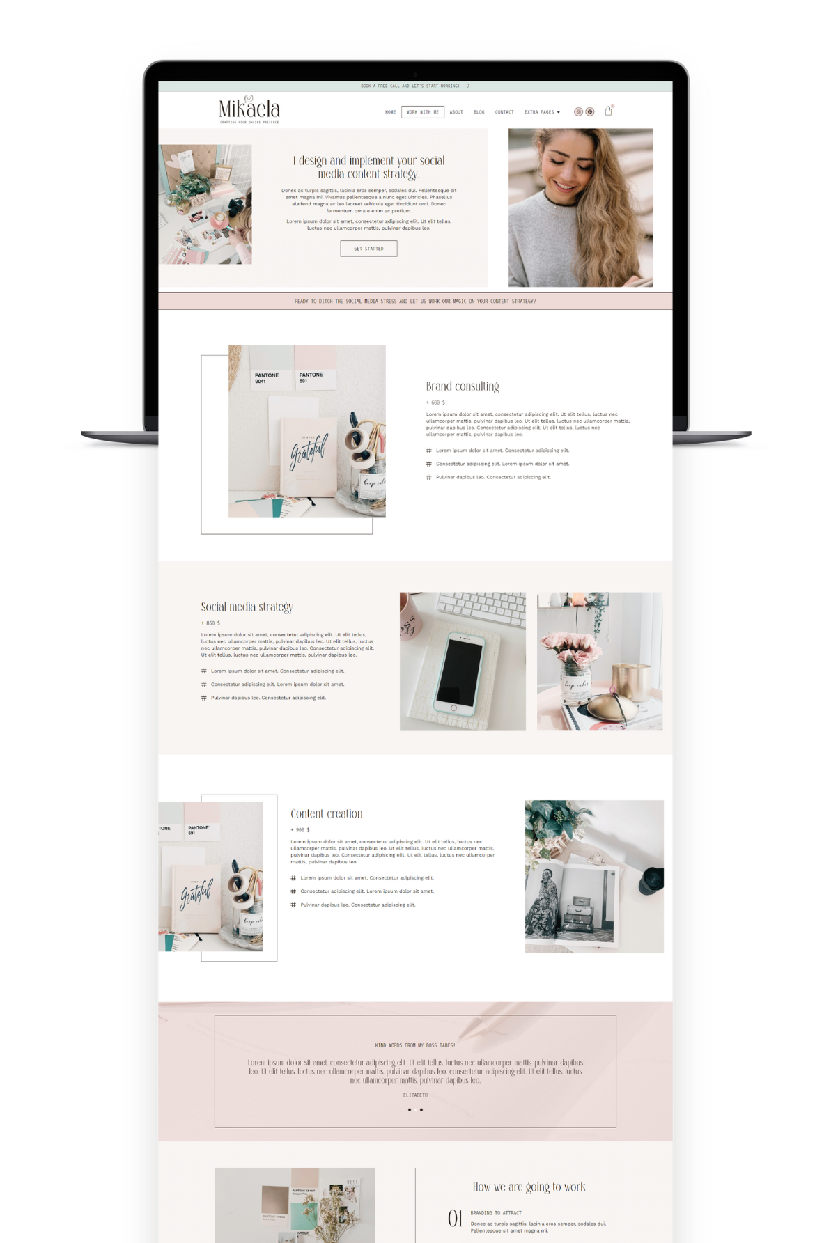 Mikaela wordpress elementor theme - designwithcris