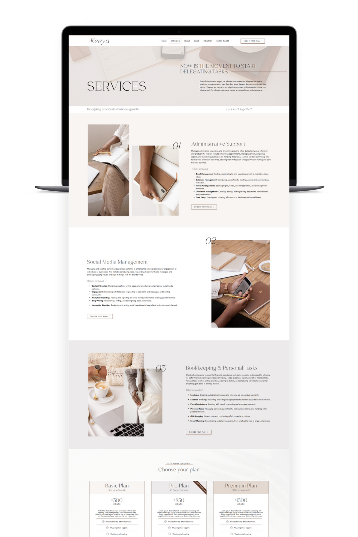 Keeya feminine wordpress elementor theme 2