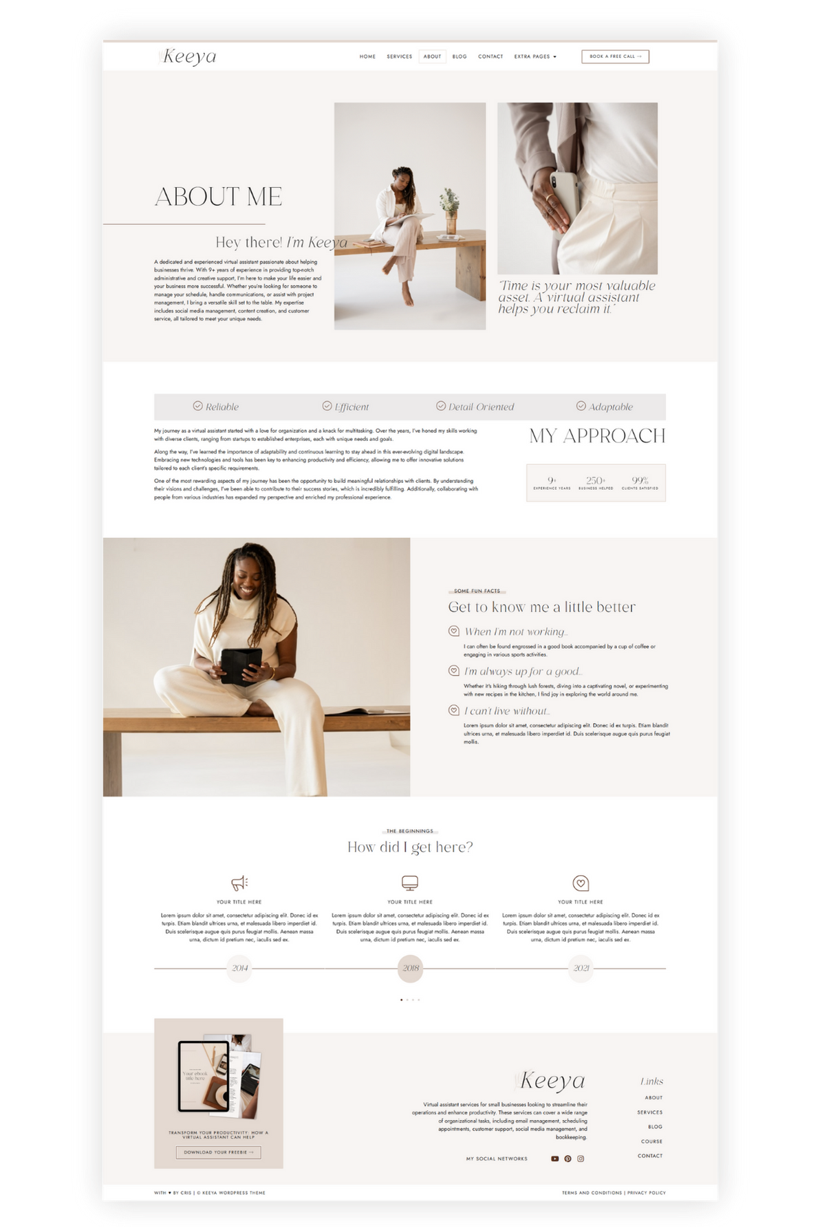 Keeya feminine wordpress elementor theme 3