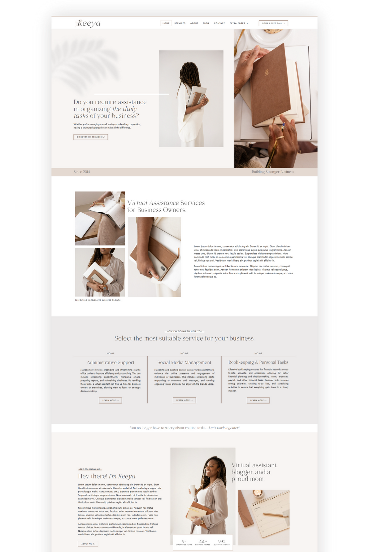 Keeya feminine wordpress elementor theme