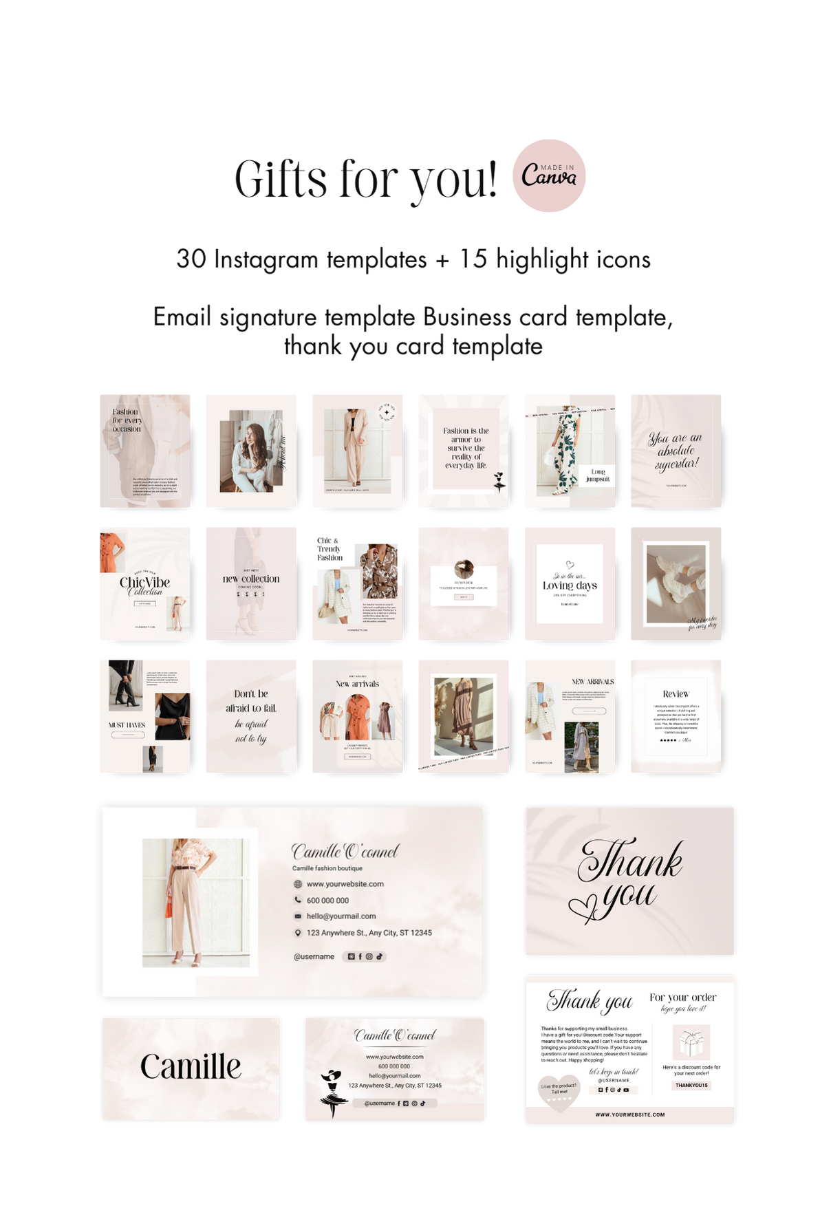 Camille - feminine woocommerce and elementor website template 4