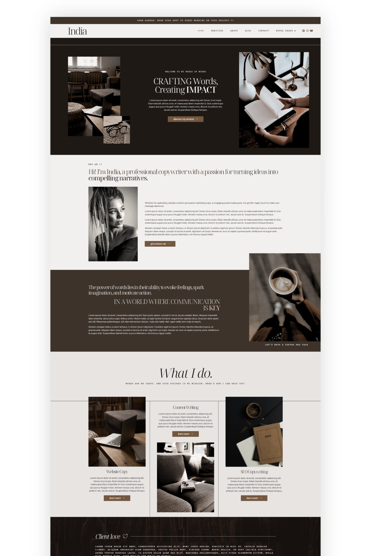 India, feminine wordpress elementor theme - designwithcris