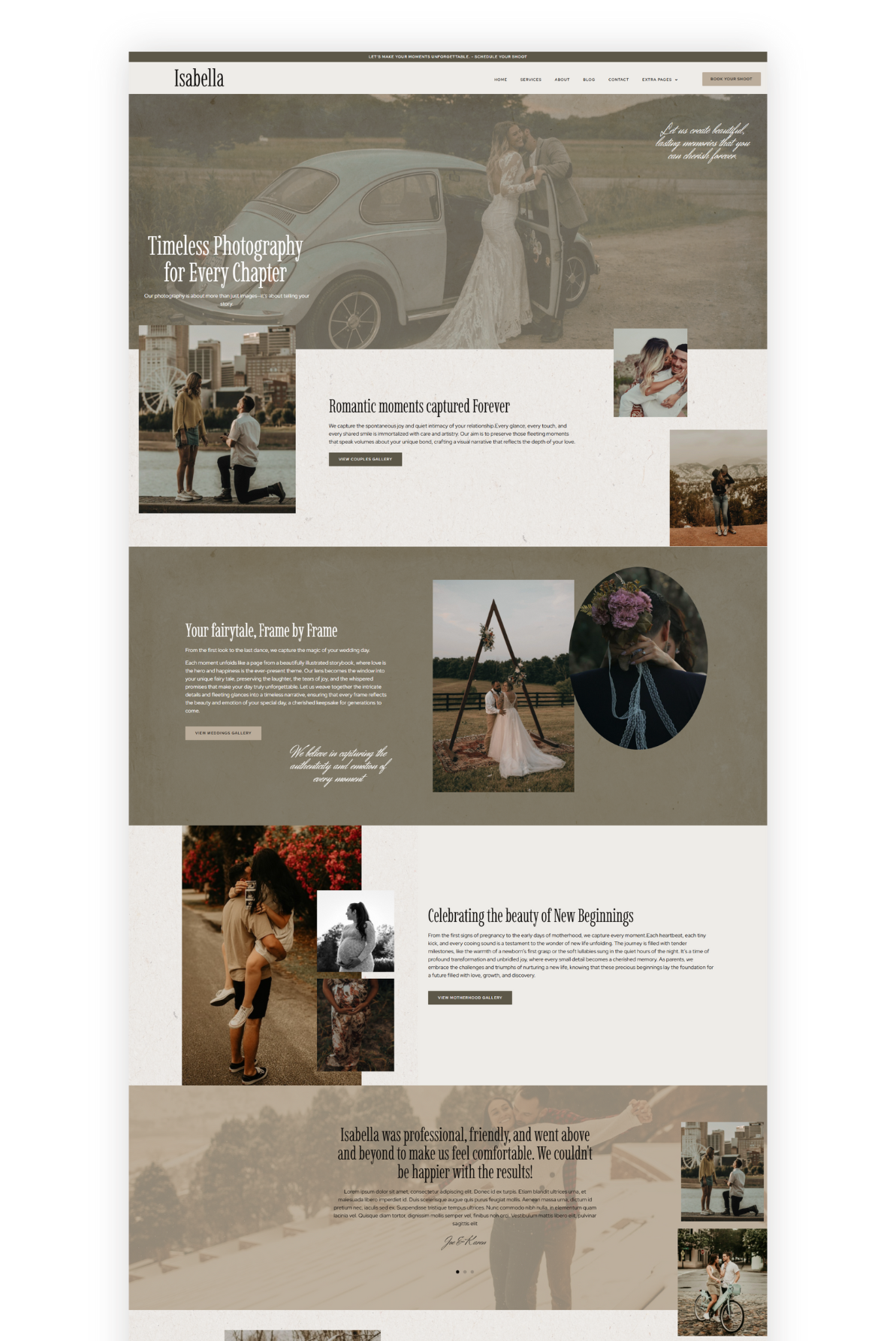 Isabella, photography wordpress elementor template 4