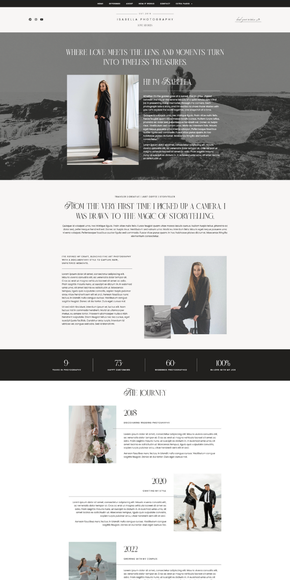 Isabella photography wordpress elementor theme 03