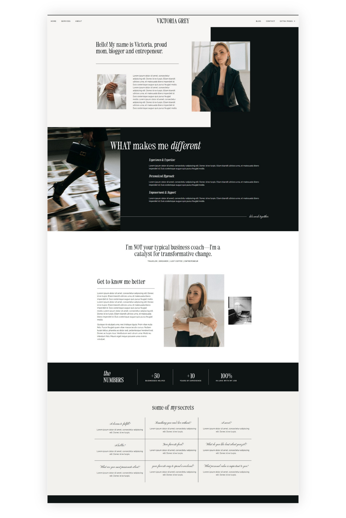 Victoria, feminine wordpress elementor template