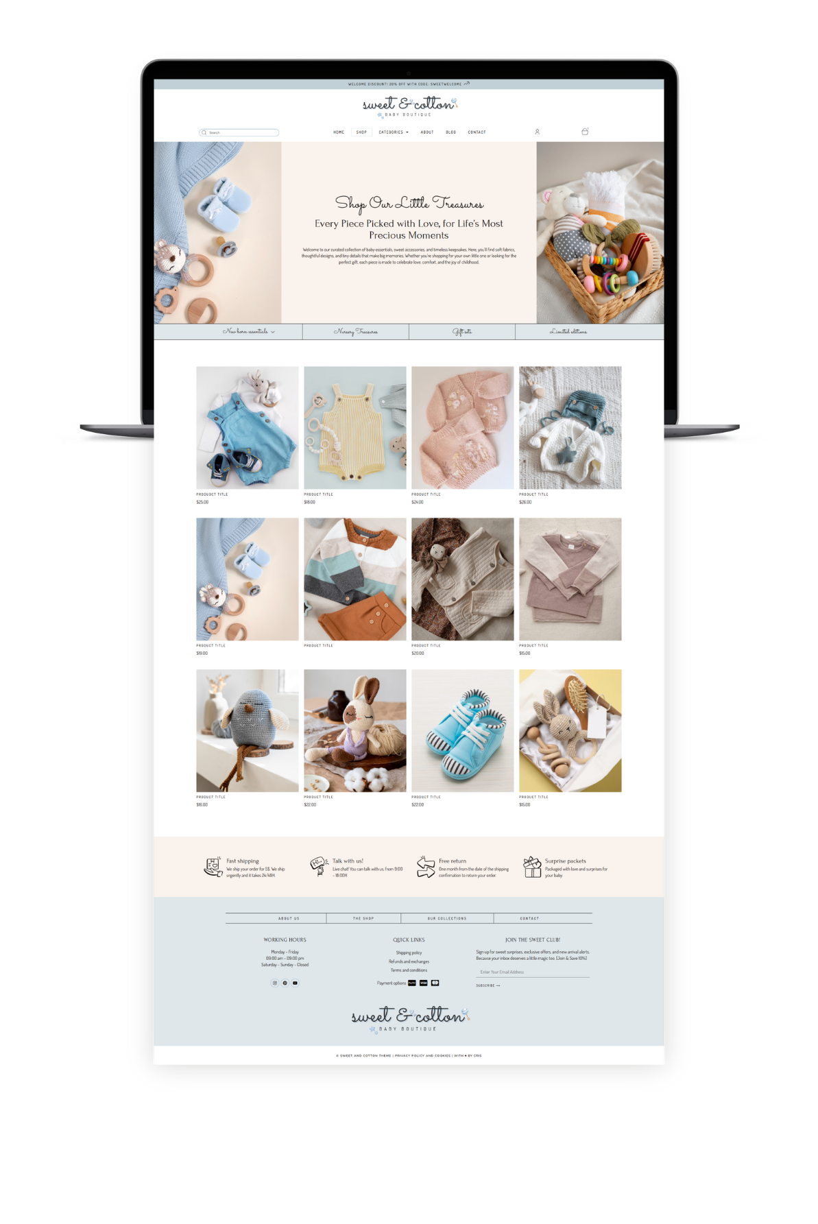 Sweet and Cotton wordpress ecommerce template