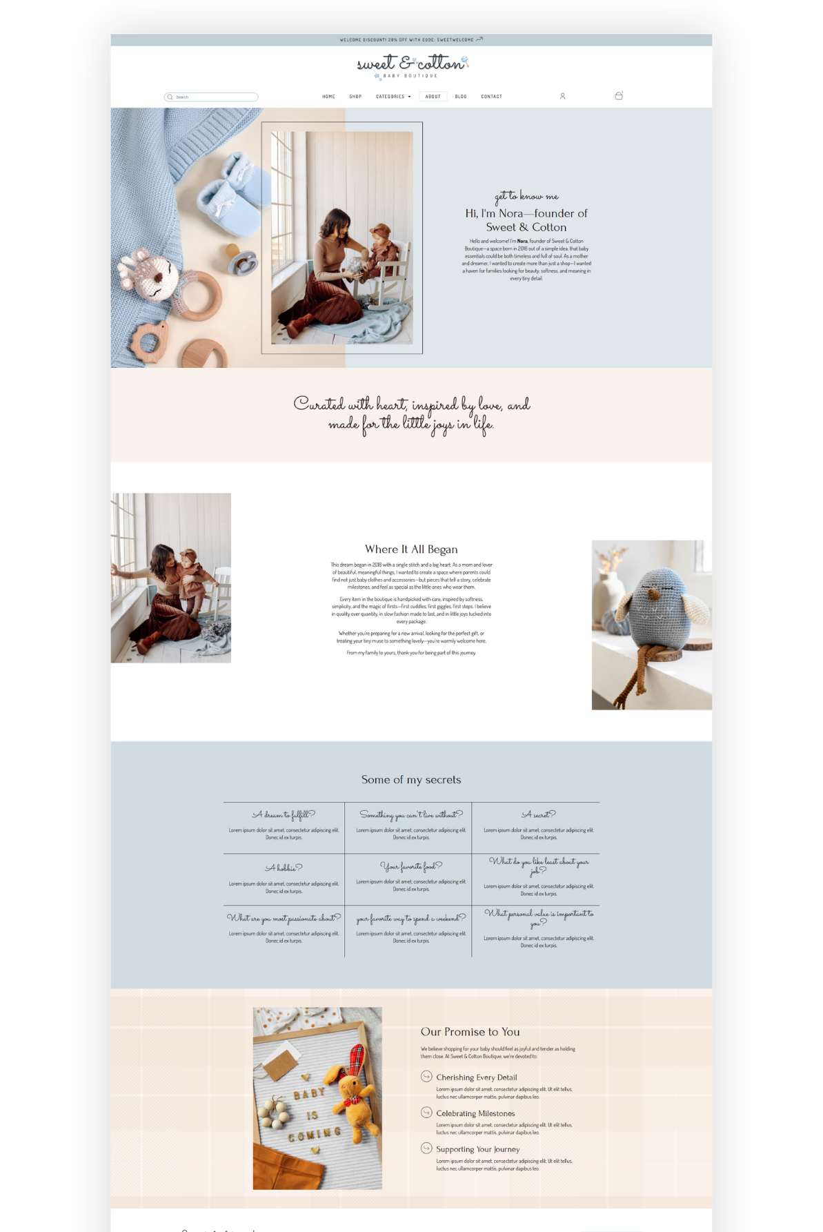 Sweet and Cotton wordpress ecommerce template