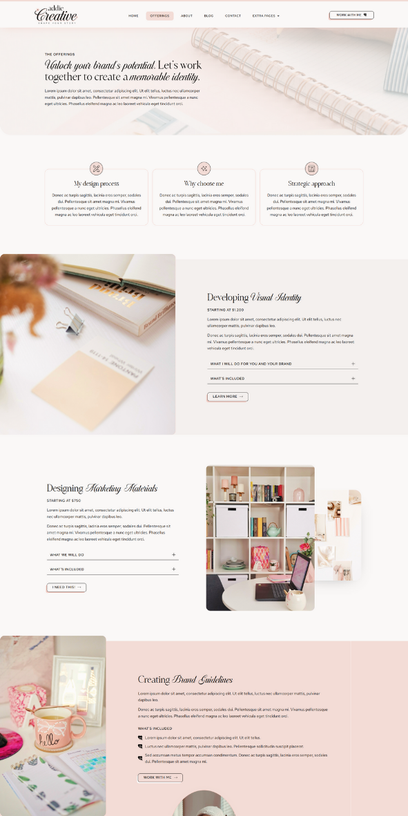 Addie feminine WordPress elementor theme 02