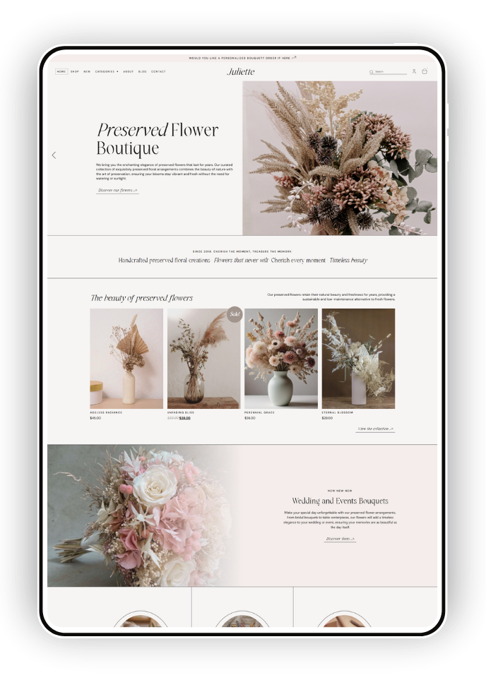 Juliette, woocommerce elementor template