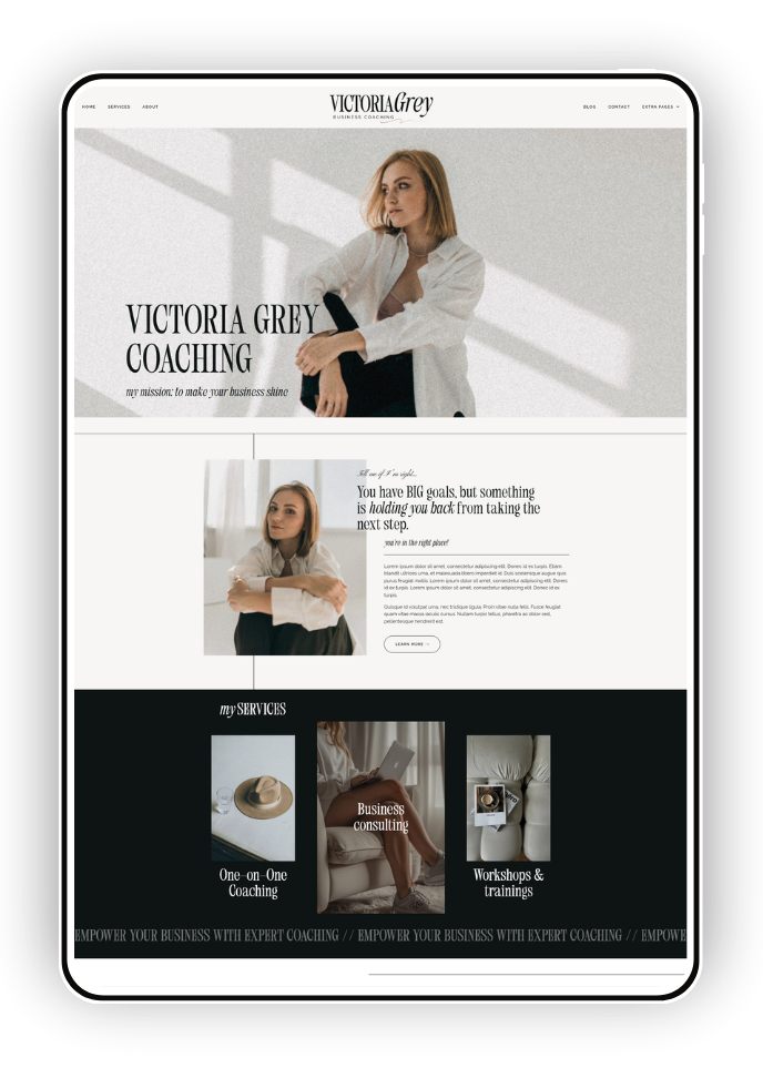 Victoria, feminine elementor website template