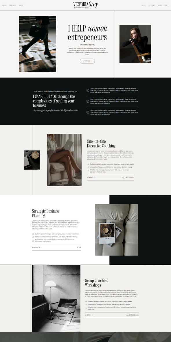 Victoria feminine wordpress elementor theme