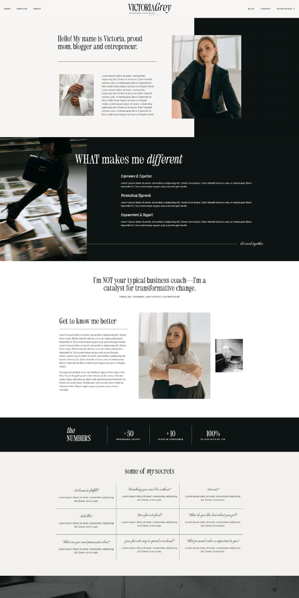 Victoria feminine wordpress elementor theme