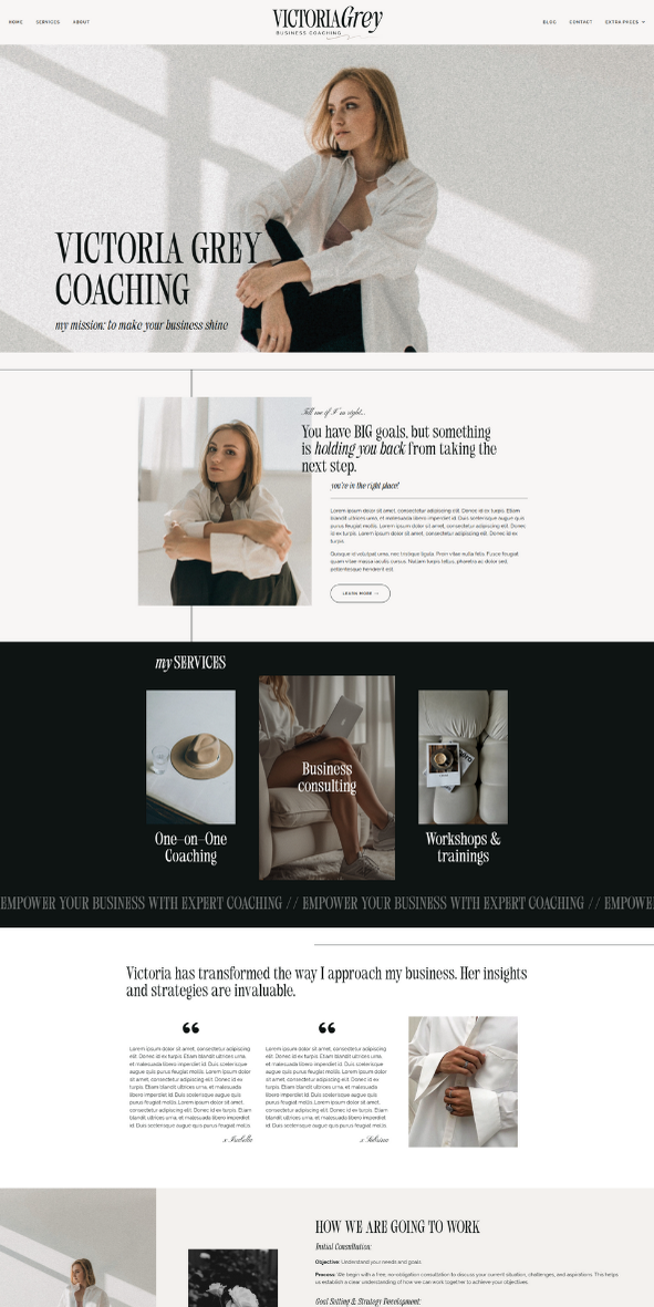 Victoria feminine wordpress elementor theme