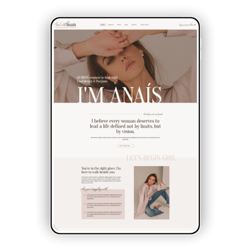 Anais feminine wordpress elementor template for mentors, coaches, service providers