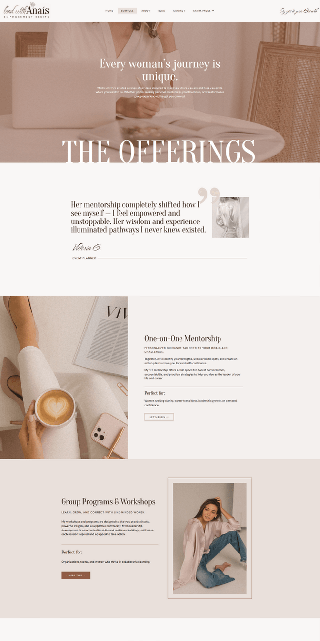 Anais feminine wordpress elementor theme