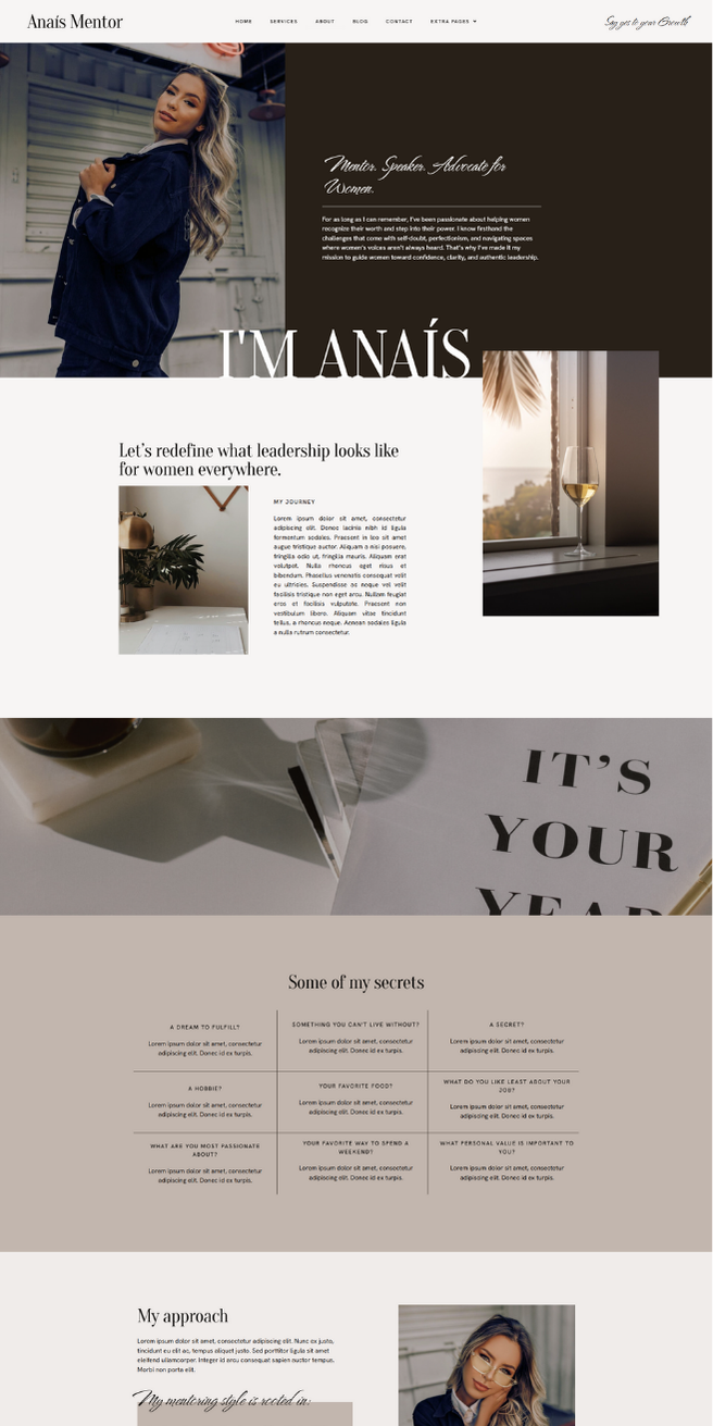 Anais wordpress elementor template 3