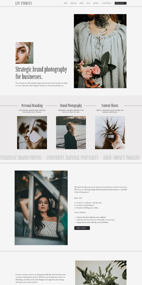 Liv Stories elementor website