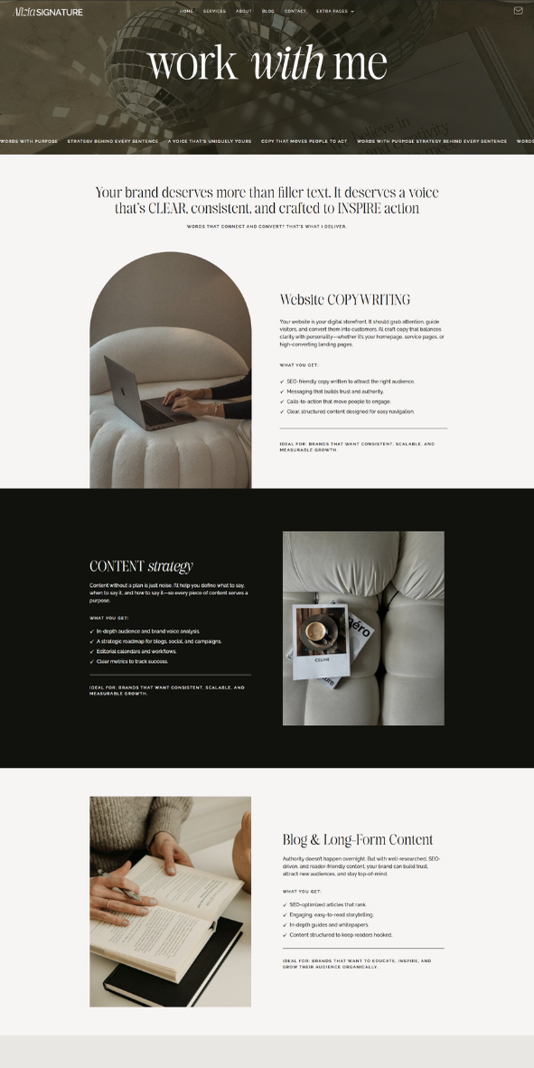 Alizia feminine wordpress elementor theme