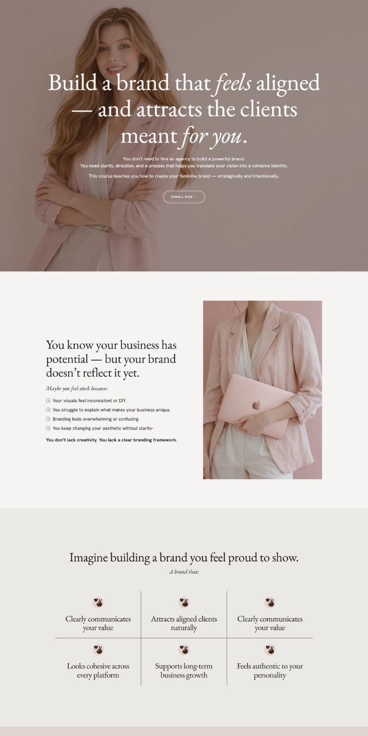 She Blooms feminine wordpress elementor website template