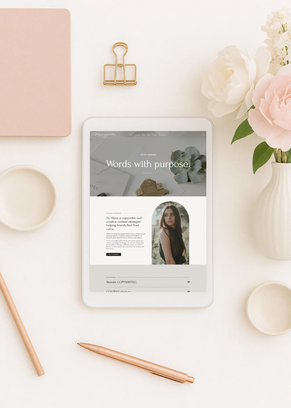 Alizia feminine elementor template DWC