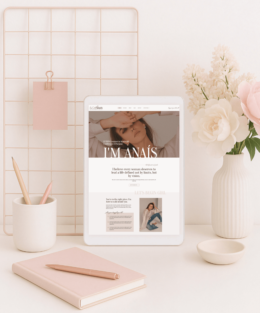 Anais feminine wordpress elementor website template by designwithcris